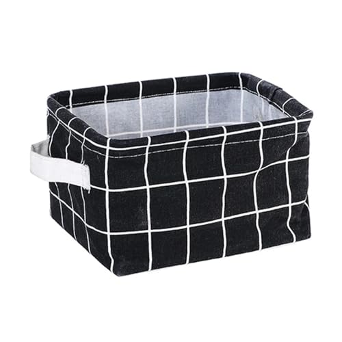 SAPIIKEF Kleiner Faltbarer Aufbewahrungskorb aus Segeltuch mit Griff, Aufbewahrungsbox for den Schreibtisch aus Baumwolle und Leinen, Kleiner, frischer, wasserdichter Aufbewahrungskorb, 1 Stück(03) von SAPIIKEF