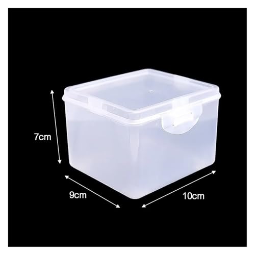 SAPIIKEF Mehrzweck-Aufbewahrungsbox, rechteckige Form, Aufbewahrungskoffer aus Kunststoff mit Deckel, durchsichtiger Behälter for kleine Dinge, zur Aufbewahrung von Schmuck und Stirnbändern(7x9x10cm) von SAPIIKEF