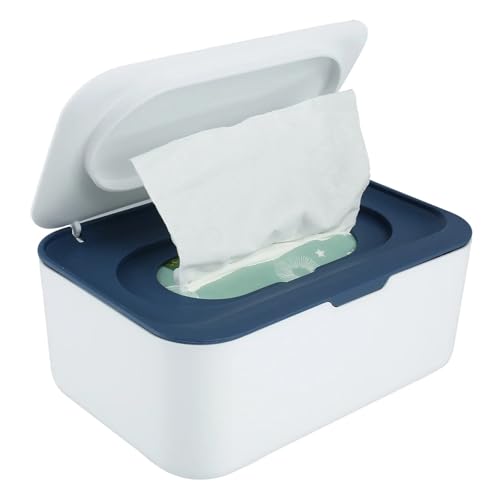 SAPIIKEF Nasse Tissue-Box, Papierspender, tragbar, mit Deckel, Tissue-Aufbewahrungsbox, Halter, staubdicht, Baby-Auto-Organizer, Serviette, Hot(Blue) von SAPIIKEF