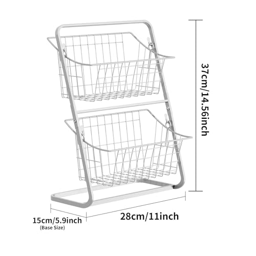 SAPIIKEF Obstkorb, Gemüsekorb, Aufbewahrungskorb for die Küchenarbeitsplatte, Abnehmbares Drahtregal, Gewürz- und Snackregale(White) von SAPIIKEF