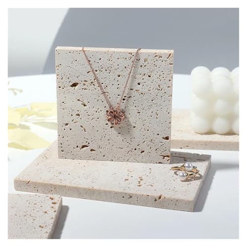 SAPIIKEF Quadratische Steinhöhle Schmuck Kosmetik Requisiten Fotos Schmuck Fotografie Pose kreatives Design Shooting Hintergrund Dekoration(B White 2 in 1) von SAPIIKEF