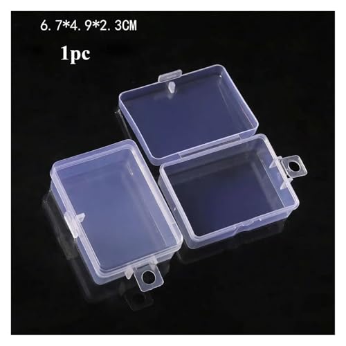 SAPIIKEF Quadratische transparente Aufbewahrungsbox aus Kunststoff for Schmuck, Perlen, Behälter, Angelwerkzeuge, Zubehörbox, Kleinteile, Kleinigkeiten, Organizer(Black) von SAPIIKEF