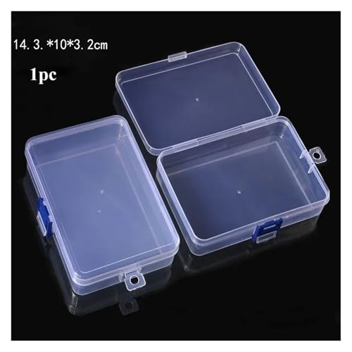 SAPIIKEF Quadratische transparente Aufbewahrungsbox aus Kunststoff for Schmuck, Perlen, Behälter, Angelwerkzeuge, Zubehörbox, Kleinteile, Kleinigkeiten, Organizer(Brown) von SAPIIKEF