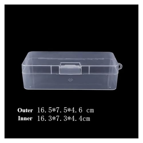 SAPIIKEF Quadratische transparente Aufbewahrungsbox aus Kunststoff for Schmuck, Perlen, Behälter, Angelwerkzeuge, Zubehörbox, Kleinteile, Kleinigkeiten, Organizer(Clear) von SAPIIKEF