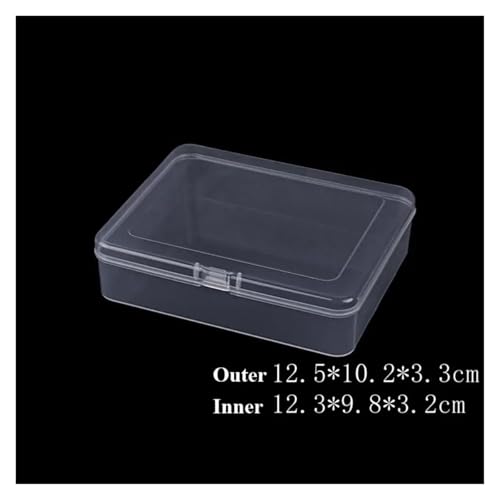 SAPIIKEF Quadratische transparente Aufbewahrungsbox aus Kunststoff for Schmuck, Perlen, Behälter, Angelwerkzeuge, Zubehörbox, Kleinteile, Kleinigkeiten, Organizer(Dark Gray) von SAPIIKEF