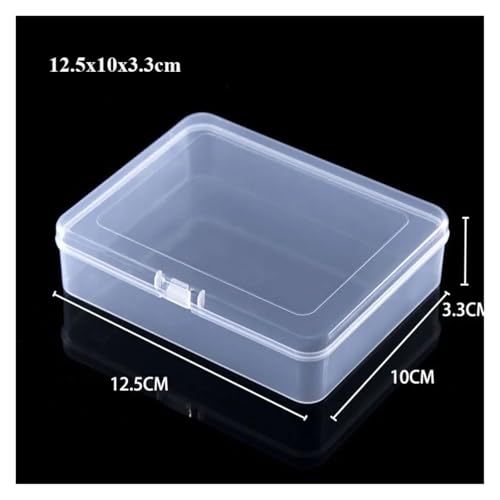 SAPIIKEF Quadratische transparente Aufbewahrungsbox aus Kunststoff for Schmuck, Perlen, Behälter, Angelwerkzeuge, Zubehörbox, Kleinteile, Kleinigkeiten, Organizer(Grey) von SAPIIKEF
