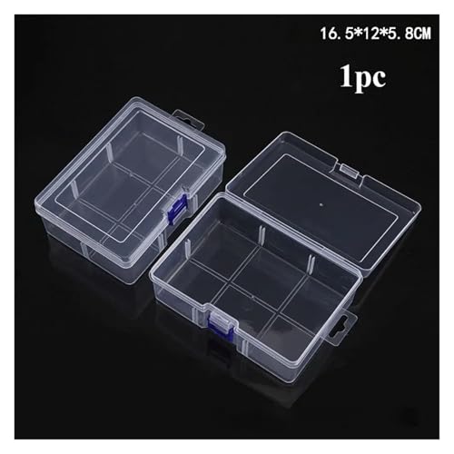 SAPIIKEF Quadratische transparente Aufbewahrungsbox aus Kunststoff for Schmuck, Perlen, Behälter, Angelwerkzeuge, Zubehörbox, Kleinteile, Kleinigkeiten, Organizer(Orange) von SAPIIKEF