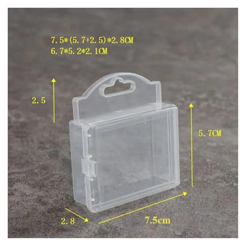 SAPIIKEF Quadratische transparente Aufbewahrungsbox aus Kunststoff for Schmuck, Perlen, Behälter, Angelwerkzeuge, Zubehörbox, Kleinteile, Kleinigkeiten, Organizer(Turquoise) von SAPIIKEF