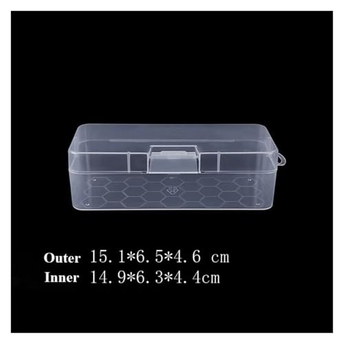 SAPIIKEF Quadratische transparente Aufbewahrungsbox aus Kunststoff for Schmuck, Perlen, Behälter, Angelwerkzeuge, Zubehörbox, Kleinteile, Kleinigkeiten, Organizer(White) von SAPIIKEF