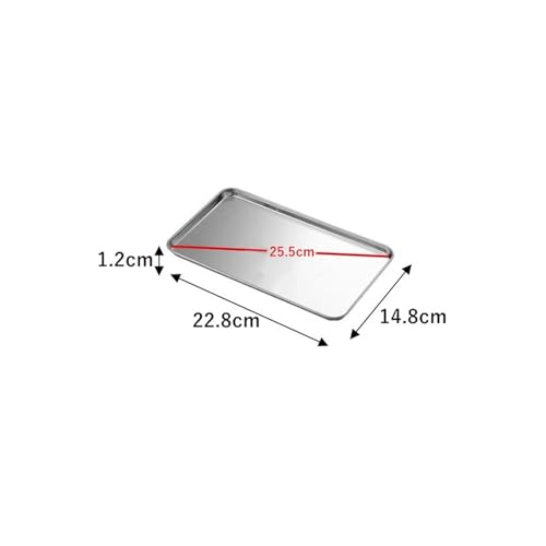 SAPIIKEF Rechteckige Aufbewahrungsschalen for gedämpfte Wurstnudeln, Obstteller aus Edelstahl, for Restaurants, Hotelküchen, Gebäckbackplatten(22.8X14.8X1.2CM) von SAPIIKEF