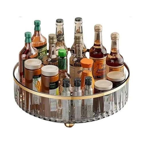 SAPIIKEF Rotierendes Tablett, Gewürzregal, Speisekammerschrank, Drehteller mit Sockel, Aufbewahrungsbehälter, Küchenorganizer for Würzen, kosmetische Aufbewahrungsbox von SAPIIKEF