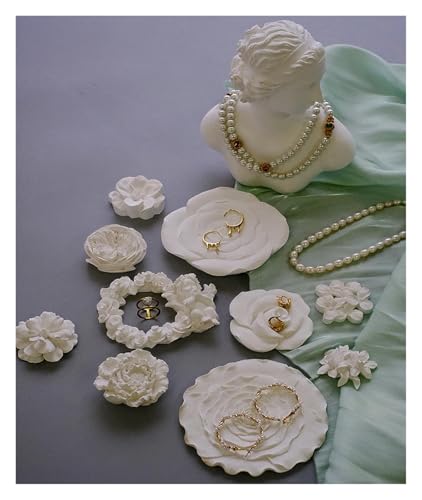 SAPIIKEF Schmuck-Display-Rahmen, kreative Gips-Blumen-Ornament, Ohrringe, Empfangsdisplay, Live-Show, Foto-Requisiten, Dekoration(Style 9) von SAPIIKEF