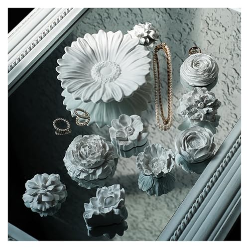 SAPIIKEF Schmuck-Displayrahmen, kreative Gipsblumenform, Tischornamente, Schmuckdekoration, Display, Fotografie-Requisiten(WR03) von SAPIIKEF