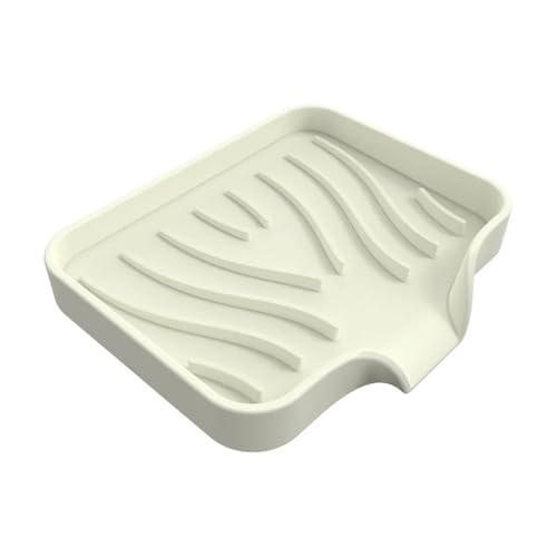 SAPIIKEF Silikon-Wasserhahnmatte, Küchenspüle, Ablage for Seifenspender, Schwamm, Abtropffläche, Spüle, Spritzschutz, Abtropfmatte, Arbeitsplatten-Ablage, Seifenschale(Beige B) von SAPIIKEF