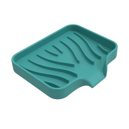 SAPIIKEF Silikon-Wasserhahnmatte, Küchenspüle, Ablage for Seifenspender, Schwamm, Abtropffläche, Spüle, Spritzschutz, Abtropfmatte, Arbeitsplatten-Ablage, Seifenschale(Green B) von SAPIIKEF