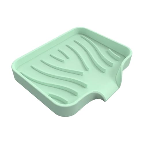SAPIIKEF Silikon-Wasserhahnmatte, Küchenspüle, Ablage for Seifenspender, Schwamm, Abtropffläche, Spüle, Spritzschutz, Abtropfmatte, Arbeitsplatten-Ablage, Seifenschale(Light Green B) von SAPIIKEF