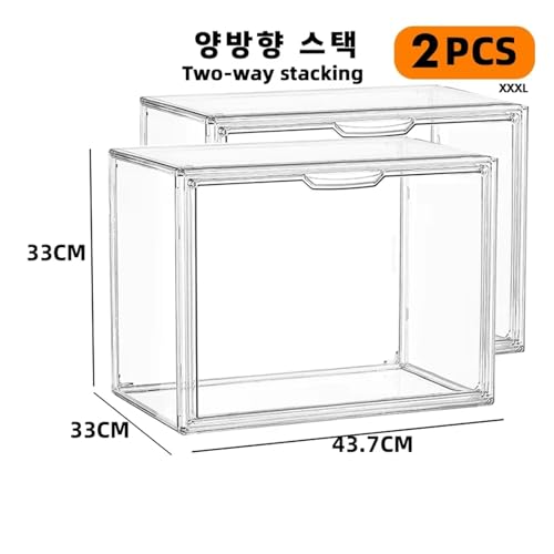 SAPIIKEF Super große transparente Aufbewahrungsbox Blindbox Vitrine for Finger organisiert Acrylbox Helmbuch Vitrine Display staubdicht(XXXL 2PCS) von SAPIIKEF
