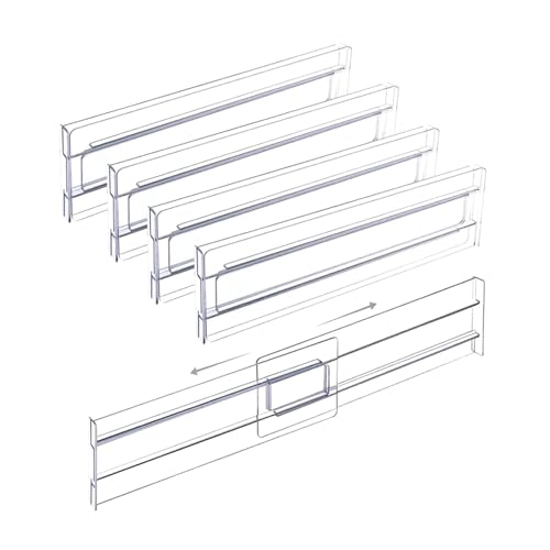 SAPIIKEF Transparente Schubladenteiler, verstellbare, erweiterbare Schubladenteiler for Kleidung, Utensilien, Kosmetika, Büroaufbewahrung(Transparent) von SAPIIKEF