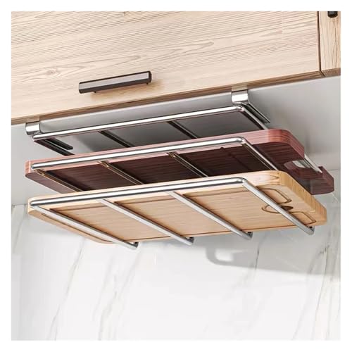 SAPIIKEF Unter Schrank Schneiden Bord Organizer Halter Küche Hängen Schneidebrett Topf Deckel Geschirr Lagerung Rack Edelstahl(Double-Deck) von SAPIIKEF