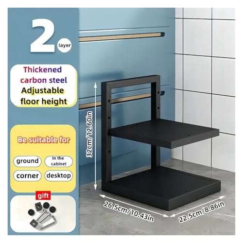 SAPIIKEF Verstellbarer Topfregal-Organizer, Aufbewahrungsregal for Töpfe aus Edelstahl for die Küche, mehrschichtiger Haushalts-Organizer for Töpfe und Pfannen for die Küche(2 Tier) von SAPIIKEF