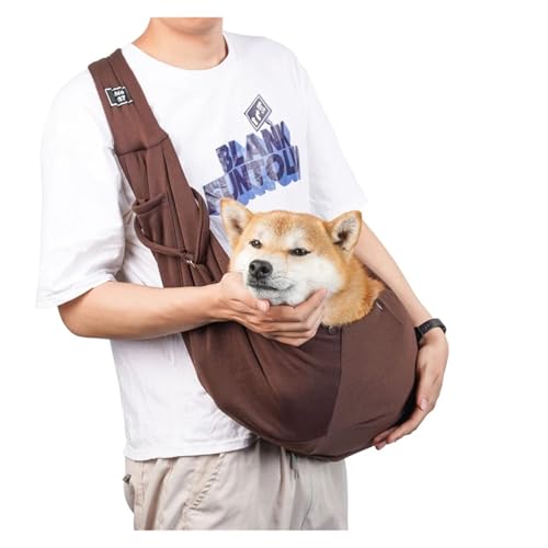 SAPIIKEF Welpengeschirr mit Sicherheitsgeschirr, freihändiges Hundegeschirr mit Aufbewahrungstasche, ideal for Reisen, im Freien for Haustiere(Coffee) von SAPIIKEF