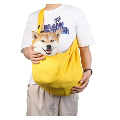 SAPIIKEF Welpengeschirr mit Sicherheitsgeschirr, freihändiges Hundegeschirr mit Aufbewahrungstasche, ideal for Reisen, im Freien for Haustiere(Yellow) von SAPIIKEF