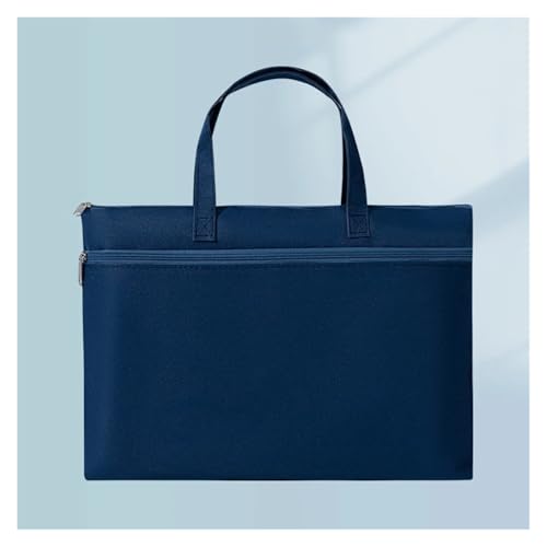 SAPIIKEF wasserdichte Aktentasche aus Segeltuch, tragbare Dokumententaschen, Testpapier, Aktenordner, Aufbewahrungstasche, Bürodokument-Organisationstasche(Dark Blue) von SAPIIKEF