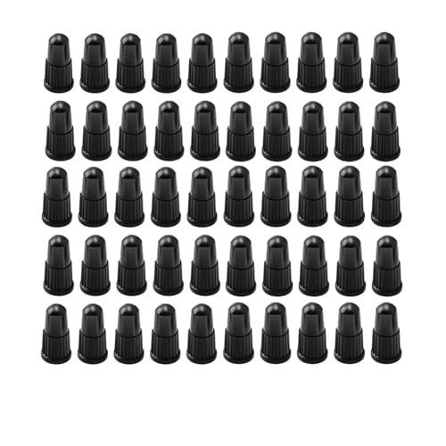 Schwarze Presta-Ventilkappen, Kunststoff-Fahrradreifenkappen, Luftstaubschutzkappen – verwendet auf Presta-/französischen Ventilen for Fahrräder, MTB-Mountainbikes/Rennräder(50Pcs) von SAPIIKEF