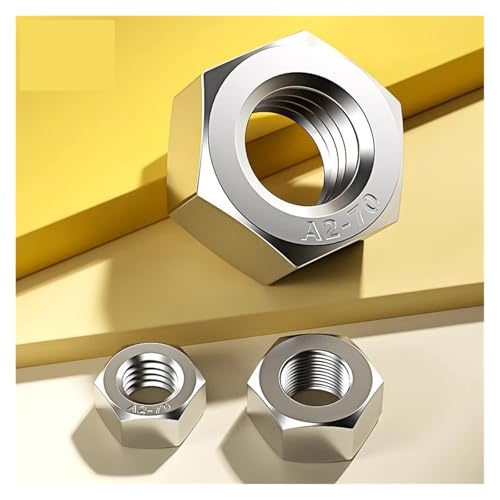 Sechskantmuttern aus Edelstahl 304 M2 M2.5 M3 M3.5 M4 M5 M6 M8 M10 M12 Metrische Sechskantmutter DIN934 A2-70 18-8 Großrabatt Günstig(M2-50Pcs) von SAPIIKEF