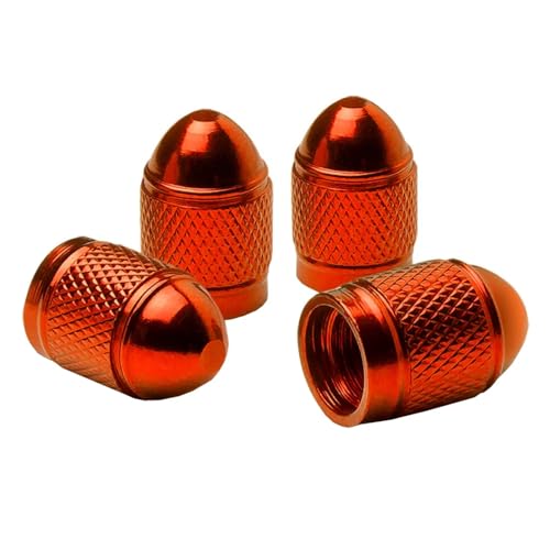 Universal Auto Rad Reifen Ventil Stem Caps Aluminium for Fahrrad Auto Lkw Motorrad Fahrrad Reifen Ventil Staub Abdeckungen(Orange) von SAPIIKEF