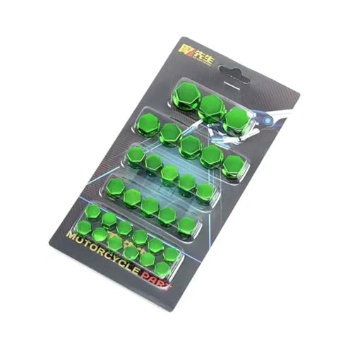 Universal Motorcycle Screw Decorative Cover Prevent Screws from Rusting Beautify Motorcycles Multicolor Screw Cap(Green A) von SAPIIKEF