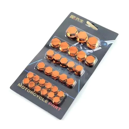 Universal Motorcycle Screw Decorative Cover Prevent Screws from Rusting Beautify Motorcycles Multicolor Screw Cap(Orange A) von SAPIIKEF