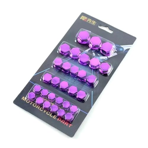 Universal Motorcycle Screw Decorative Cover Prevent Screws from Rusting Beautify Motorcycles Multicolor Screw Cap(Purple A) von SAPIIKEF
