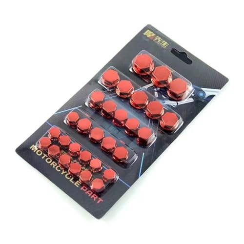 Universal Motorcycle Screw Decorative Cover Prevent Screws from Rusting Beautify Motorcycles Multicolor Screw Cap(Red A) von SAPIIKEF