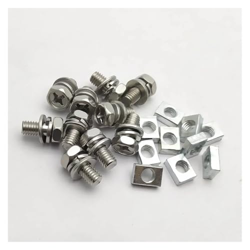 Universal Motorrad Roller ATV Dirt Bike Batterie Terminal Mutter und Bolzen Schrauben M5x10mm M6x12mm 4Ah 5Ah 6AH 7Ah(M6x12mm (2 sets)) von SAPIIKEF