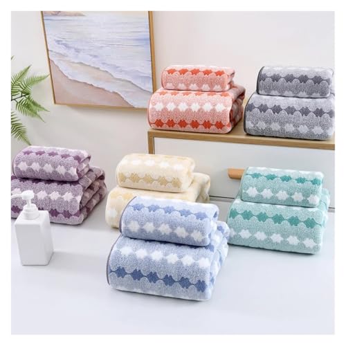 Verdicktes, saugfähiges Badetuch, weiches Gesichtstuch for die Massage zu Hause, schnell trocknendes, saugfähiges Badetuch aus Korallenvlies-Mikrofaser(Style 2 Blue,70x140cm) von SAPIIKEF