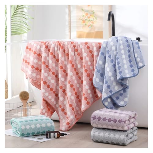 Verdicktes, saugfähiges Badetuch, weiches Gesichtstuch for die Massage zu Hause, schnell trocknendes, saugfähiges Badetuch aus Korallenvlies-Mikrofaser(Style 3 Light Gray,35x75cm) von SAPIIKEF
