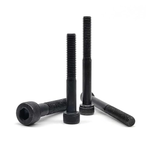 Verlängert über lang M5 M6 M8 100 mm Schwarz Klasse 12.9 Stahl Teil Halbgewinde Sechskant Innensechskantschraube(60mm,10pcs M5) von SAPIIKEF