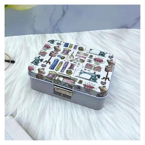 Vintage-Vorratsdose aus Metall mit Deckel – langlebige Keks- und Süßigkeitenbox, ästhetischer Organizer, for alle Anlässe(Light Grey) von SAPIIKEF