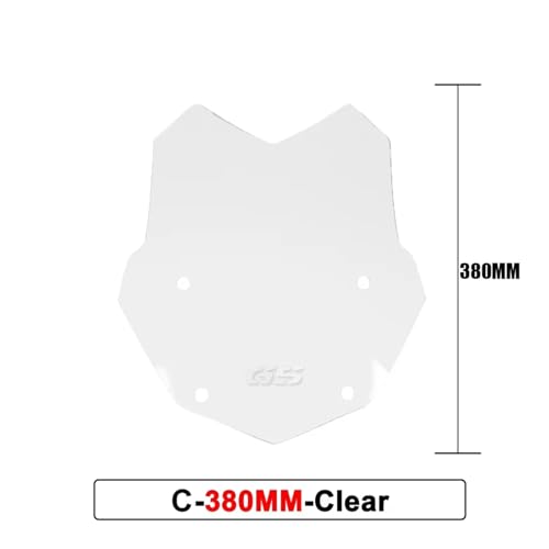 Windschutzscheibe for R1250GS R1200GS Abenteuer R1250 GS LC ADV Windschutzscheibe Deflektor Spoiler Protector 2013-2023 Wind Schild Bildschirm(380mm-Clear) von SAPIIKEF