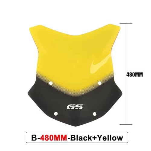 Windschutzscheibe for R1250GS R1200GS Abenteuer R1250 GS LC ADV Windschutzscheibe Deflektor Spoiler Protector 2013-2023 Wind Schild Bildschirm(480mm-Black Yellow) von SAPIIKEF