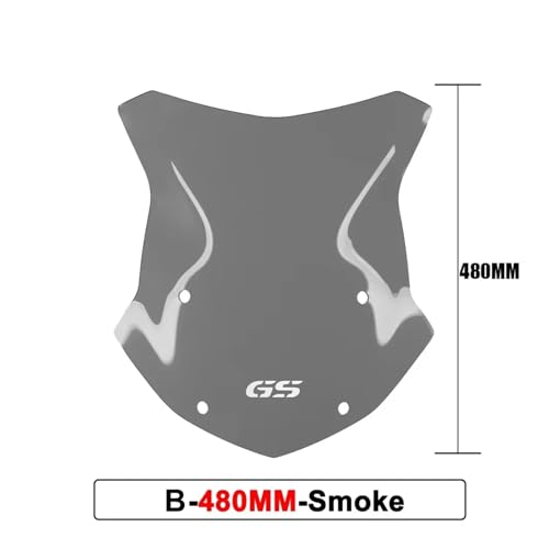 Windschutzscheibe for R1250GS R1200GS Abenteuer R1250 GS LC ADV Windschutzscheibe Deflektor Spoiler Protector 2013-2023 Wind Schild Bildschirm(480mm-Smoke) von SAPIIKEF