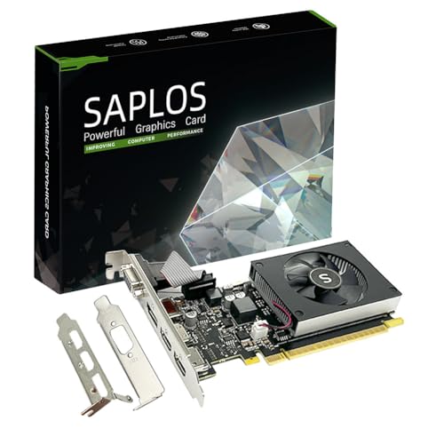 SAPLOS GT 730 4GB Grafikkarte, 2 HDMI, DisplayPort, VGA, DDR3 64-bit, Low Profile Grafikkarten PC, Computer GPU, Low Power, PCI Express x8, DirectX 12 SAPLOS GT 730 4GB Grafikkarte, 2 HDMI, DisplayPort, VGA, DDR3 64-bit, Low Profile Grafikkarten PC, Computer GPU, Low Power, PCI Express x8, DirectX 12 von SAPLOS