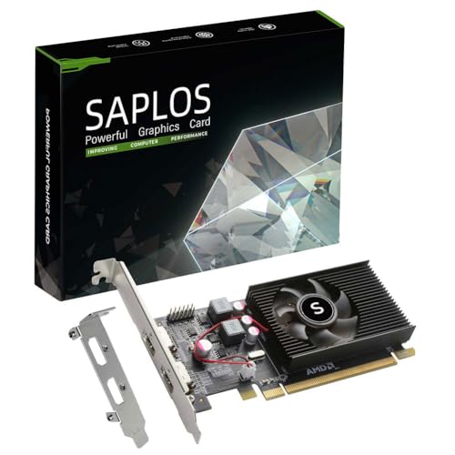 SAPLOS Radeon HD 6570 Grafikkarte, 2 HDMI, 1G GDDR3 64-bit, Video Cards PC, Low Profile Graphics Card, Computer GPU, PCI Express x 16, for Win 7,8,10 SAPLOS Radeon HD 6570 Grafikkarte, 2 HDMI, 1G GDDR3 64-bit, Video Cards PC, Low Profile Graphics Card, Computer GPU, PCI Express x 16, for Win 7,8,10 von SAPLOS