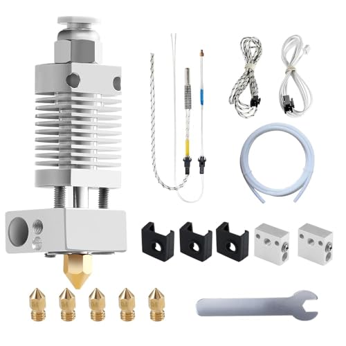 5Aplusreprap Ender 3 Hotend Upgrade: M3 Bolzen-Thermistor, schnell ersetzt, kompatibel für Creality Ender 3 V2, zusammengebauter Extruder 3D Drucker Hot end Kit 24V 40W, Silber 5Aplusreprap Ender 3 Hotend Upgrade: M3 Bolzen-Thermistor, schnell ersetzt, kompatibel für Creality Ender 3 V2, zusammengebauter Extruder 3D Drucker Hot end Kit 24V 40W, Silber von SAPLUSREPRAP