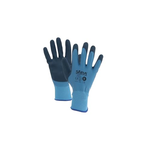 SARA Arbeitshandschuhe Herren - Mechaniker und Montage Arbeit Handschuhe mit Doppelter Latexbeschichtung - Montagehandschuhe Gr. 8-11 von SARA