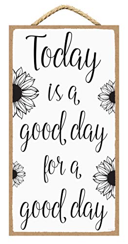 SARAH JOY'S Inspirierende Wanddekoration – Today is a Good Day for a Good Day – Positive Quotes Wanddekoration – Positive Affirmations Wanddekoration 12,7 x 25,4 cm (Today is a Good Day) von SARAH JOY'S