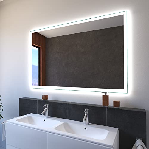 SARAR Wandspiegel mit LED-Beleuchtung 80x70cm Made in Germany Designo MA4110 Badspiegel Spiegel mit Beleuchtung Badezimmerspiegel nach-auf Maß von SARAR