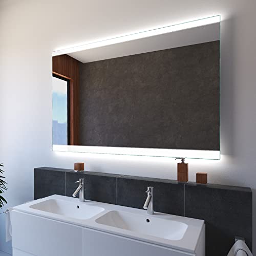 SARAR Wandspiegel mit LED-Beleuchtung 100x60cm Made in Germany Designo MA2510 Badspiegel Spiegel mit Beleuchtung Badezimmerspiegel nach-auf Maß von SARAR