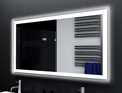 SARAR Badspiegel Spiegel Badezimmerspiegel mit rundum LED-Beleuchtung 170x60 cm Made in Germany eckiger Wandspiegel Mirror Spiegel Bad mit Licht auf Maß Sete von SARAR